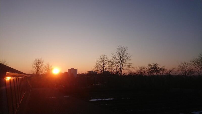 Winterlicher Sonnenuntergang am INFORAMA Waldhof