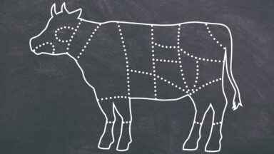 Rind Grafik auf Schiefertafel